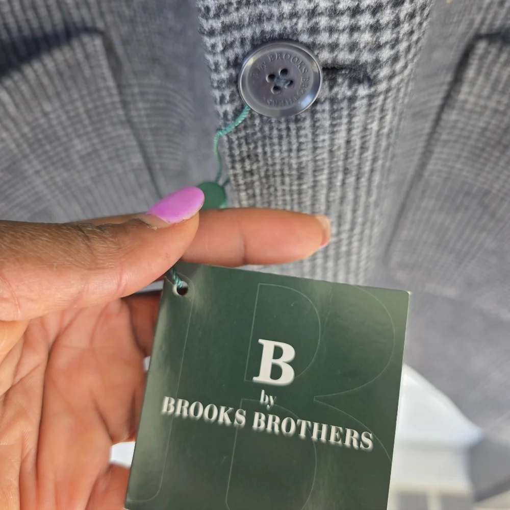 $495 B by Brooks Brothers Men's Plaid Wool Double-Face Overcoat Jacket Size 52L - Picture 4 of 13